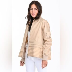 Moncler Peplum Baldah Bomber Jacket Size 5= XXL Lightweight Basic Minimalist